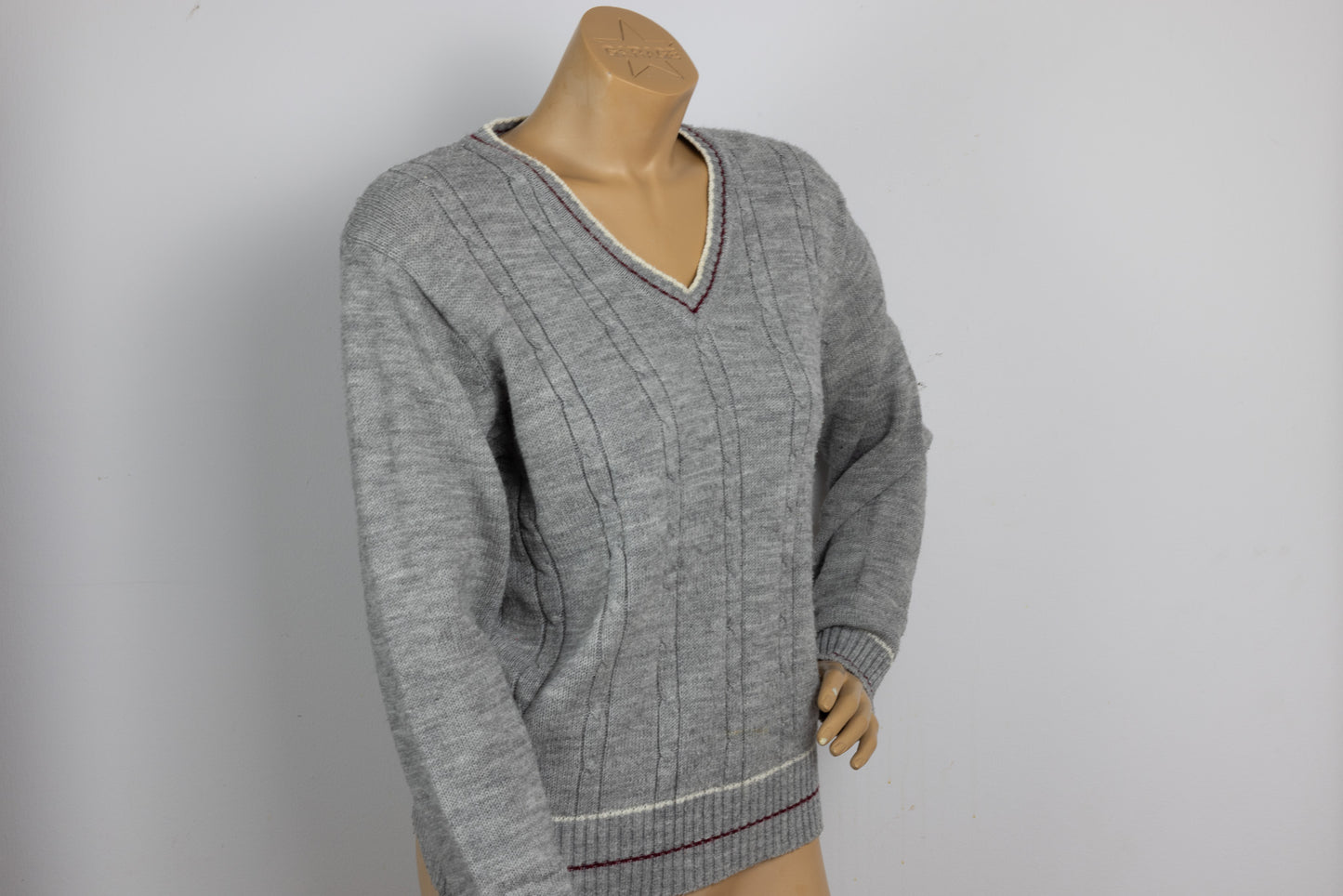 Grey V-Neck Sweater