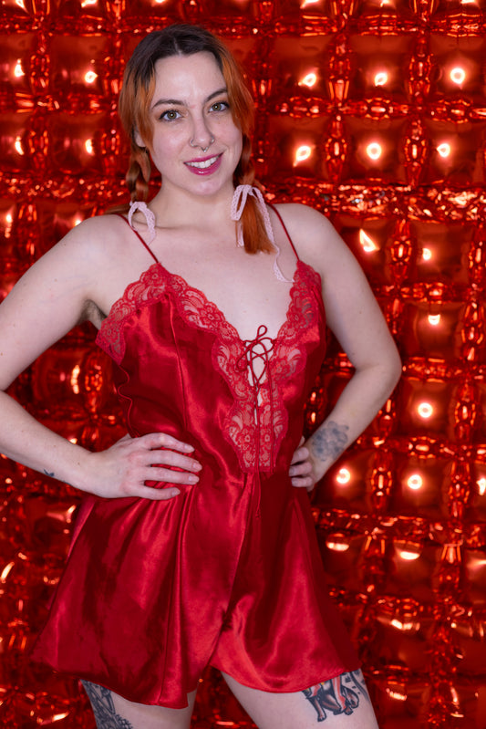 Lacey Red Romper