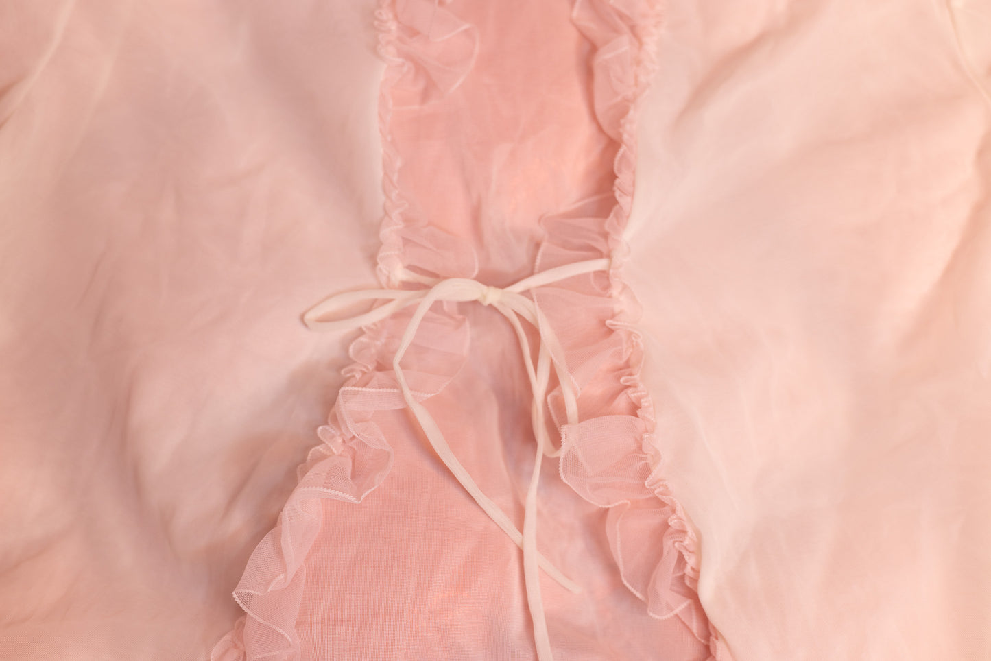 Bed Jacket with Pink Ruffles