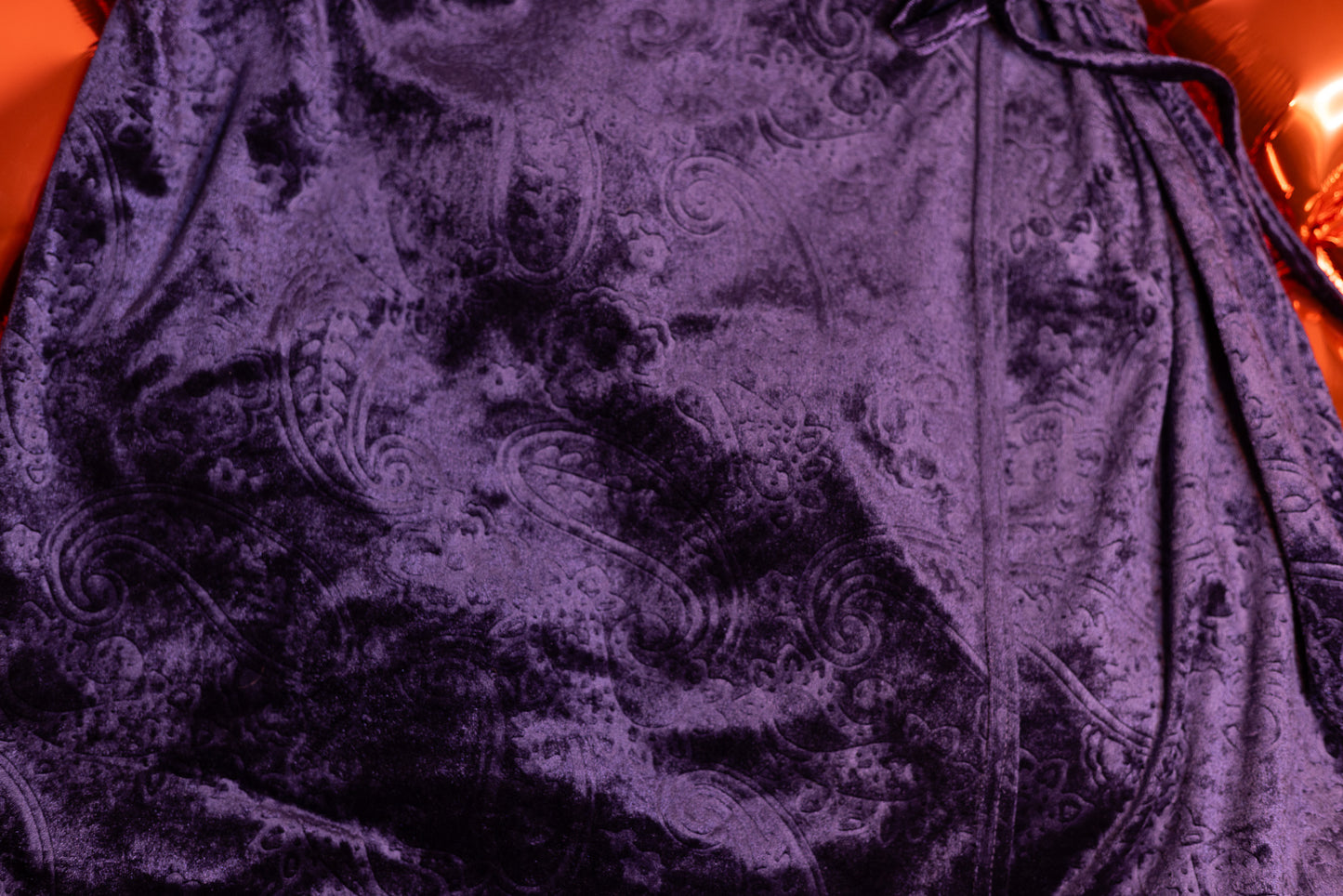 Purple Velvety Paisley Dress