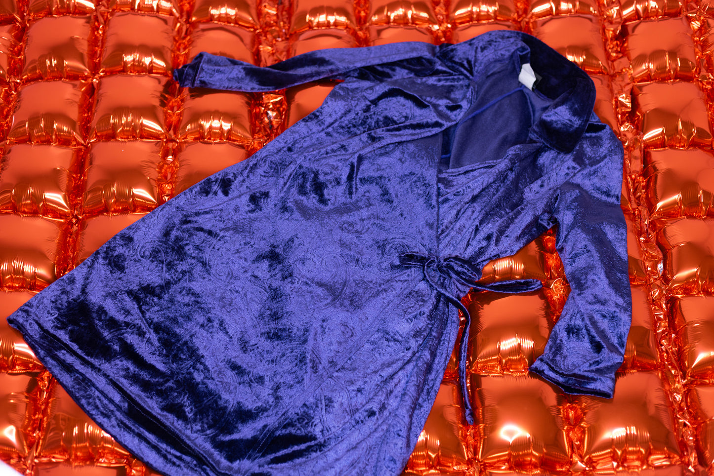 Purple Velvety Paisley Dress